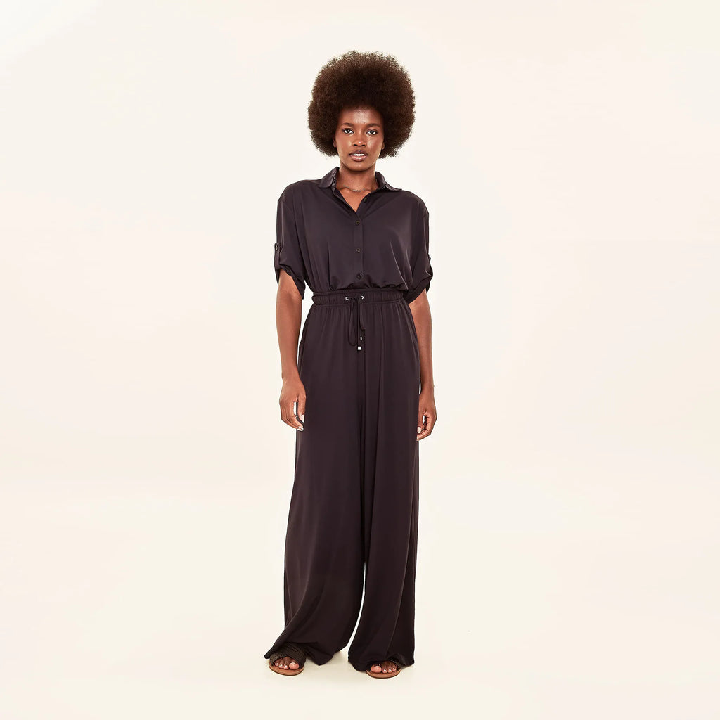 Calça Pantalona Uv Com Proteção Solar Color - PRETO