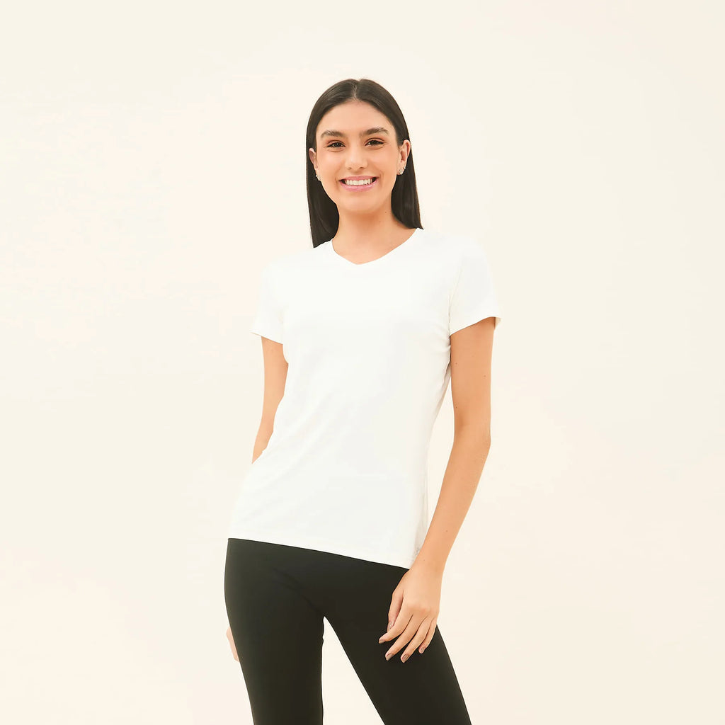 Camisa UV Feminina Com Proteção Solar Sport Fit Off White