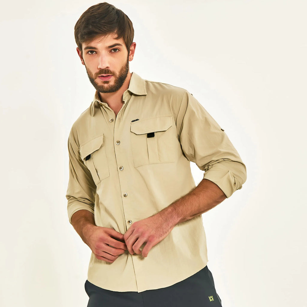 Camisa UV com Proteção Solar Masculina Tenerife - AREIA