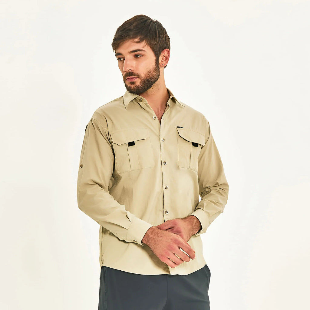 Camisa UV com Proteção Solar Masculina Tenerife - AREIA