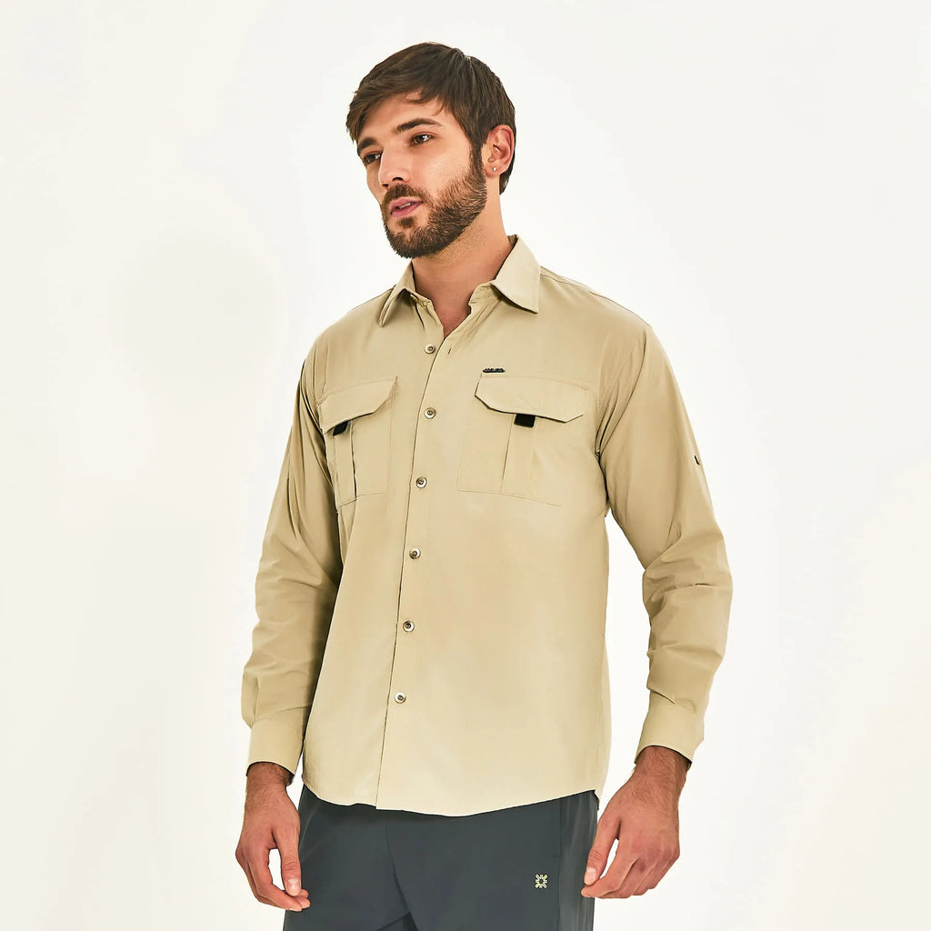 Camisa UV com Proteção Solar Masculina Tenerife - AREIA