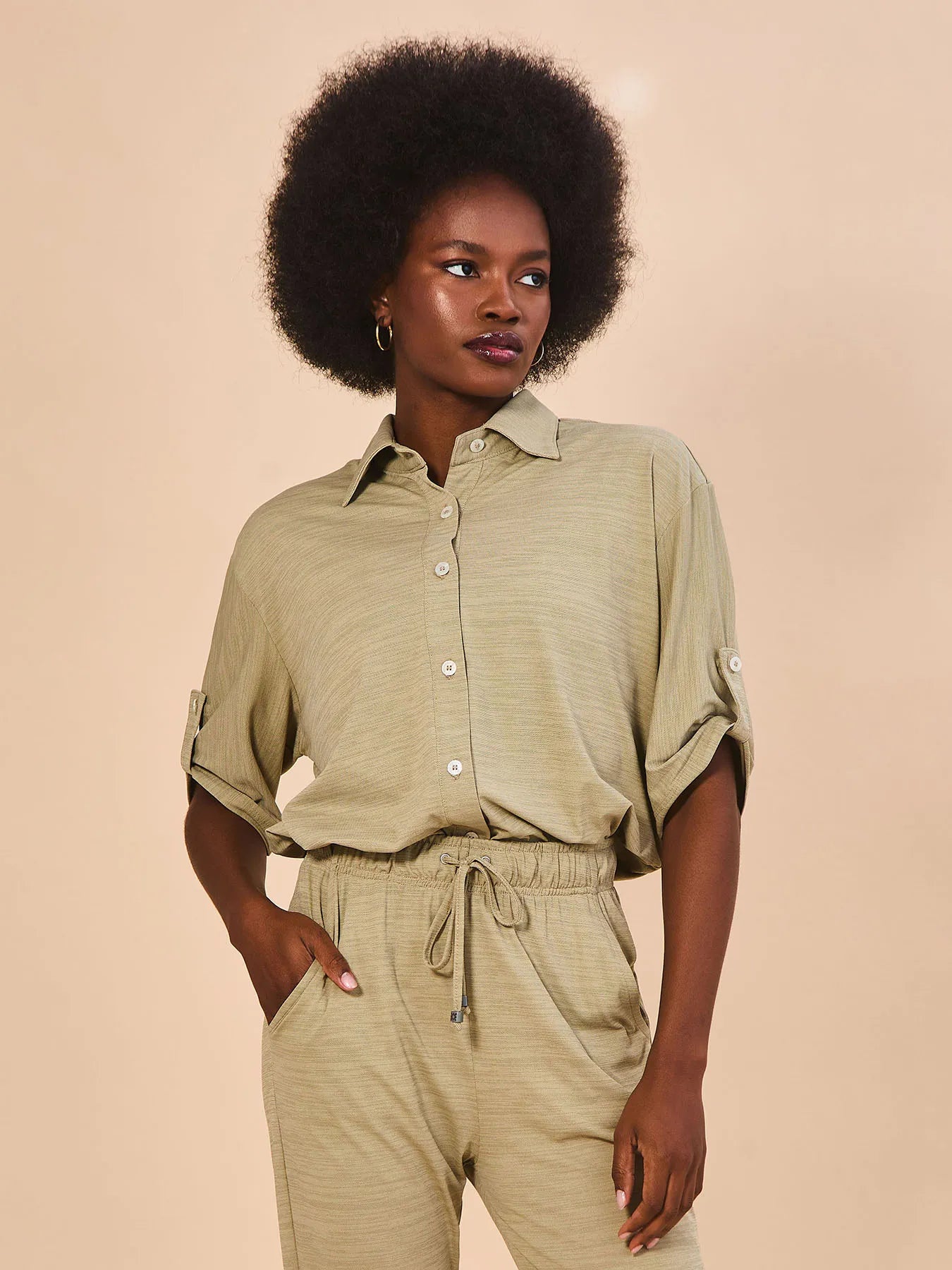 Camisa UV Com Proteção Solar Copa Mescla MC FEM - AREIA