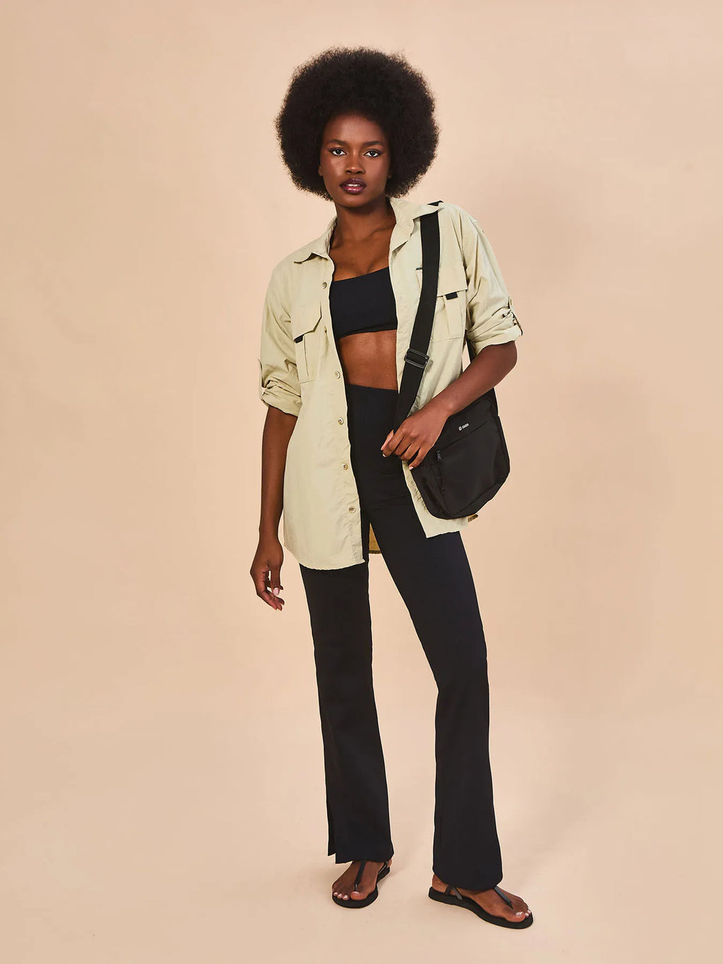 Calça Canelada UV Com Proteção Solar FEM - PRETO