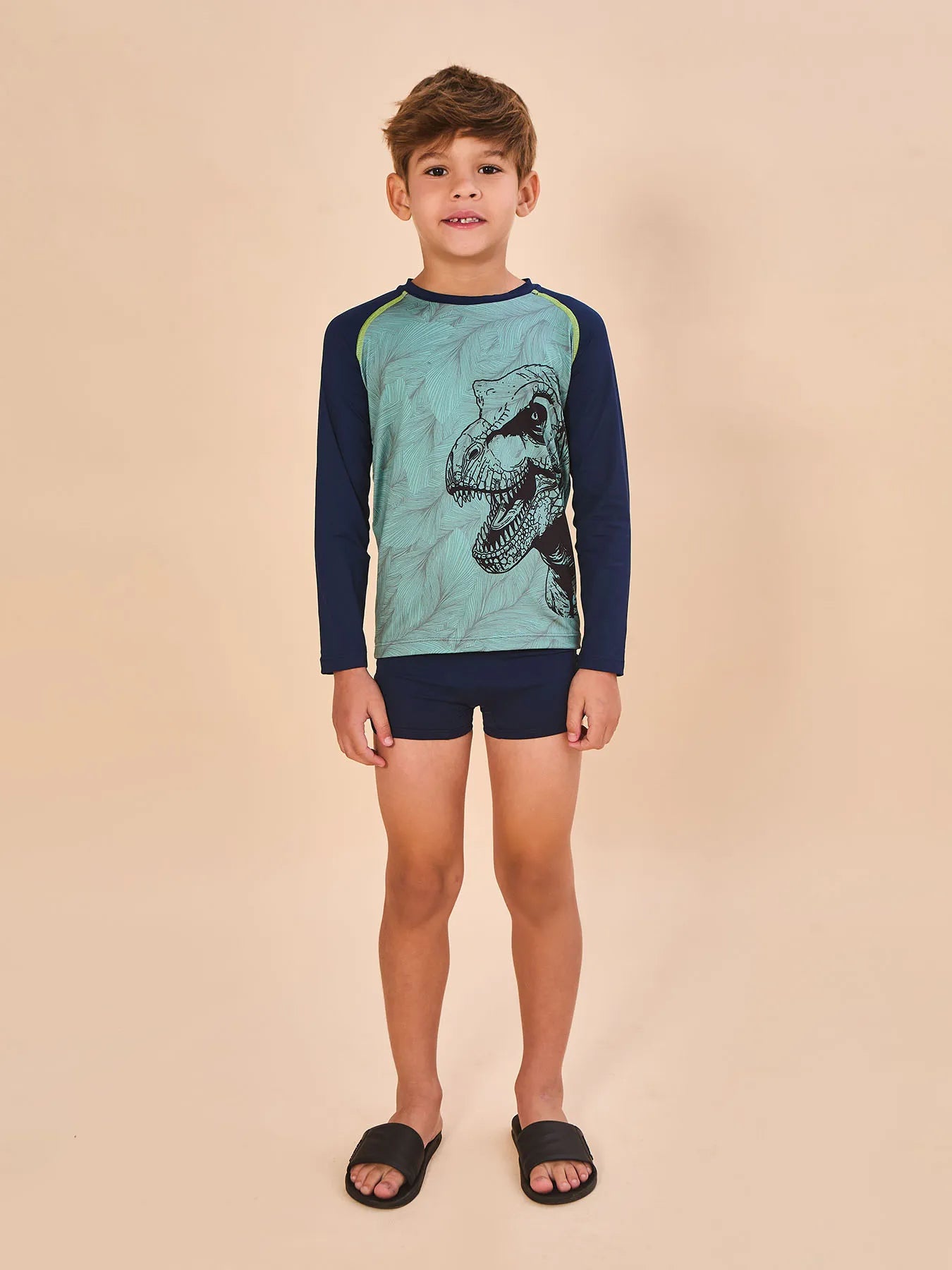 Camisa UV Infantil Com Proteção Solar Acqua ML - ESTAMPA T-REX