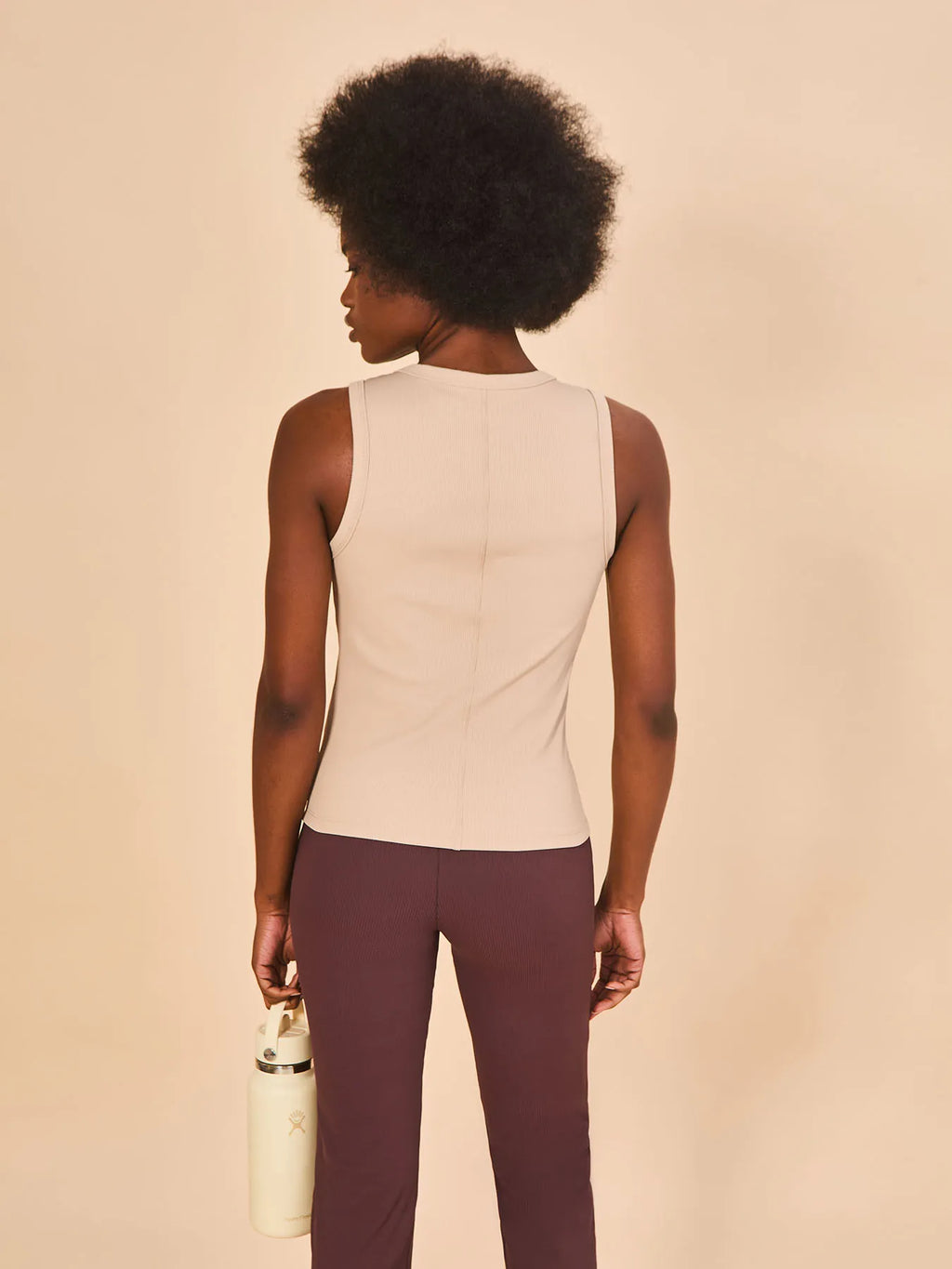 Camisa UV Com Proteção Solar Regata Canelada Fem - AREIA