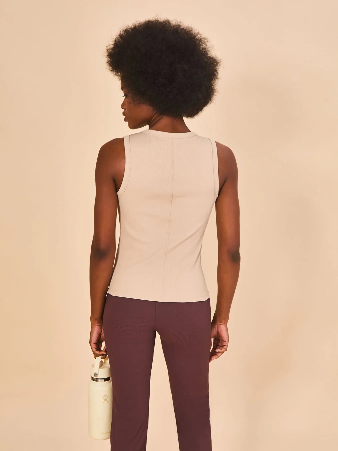 Camisa UV Com Proteção Solar Regata Canelada Fem - AREIA