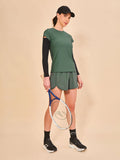 Camisa UV Com Proteção Solar Beach Tennis Textura MC FEM - VERDE JADE