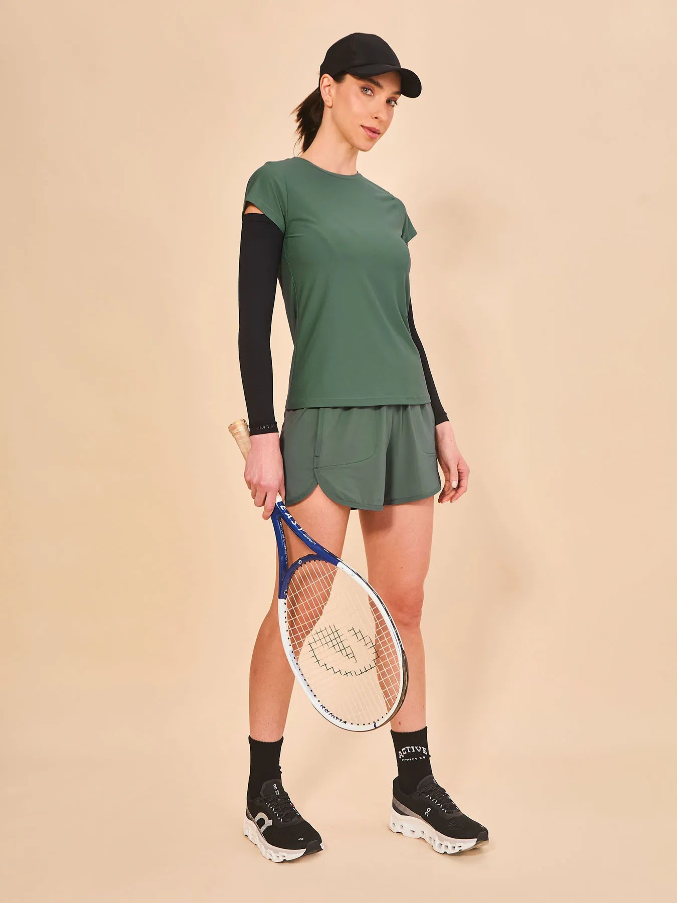 Camisa UV Com Proteção Solar Beach Tennis Textura MC FEM - VERDE JADE