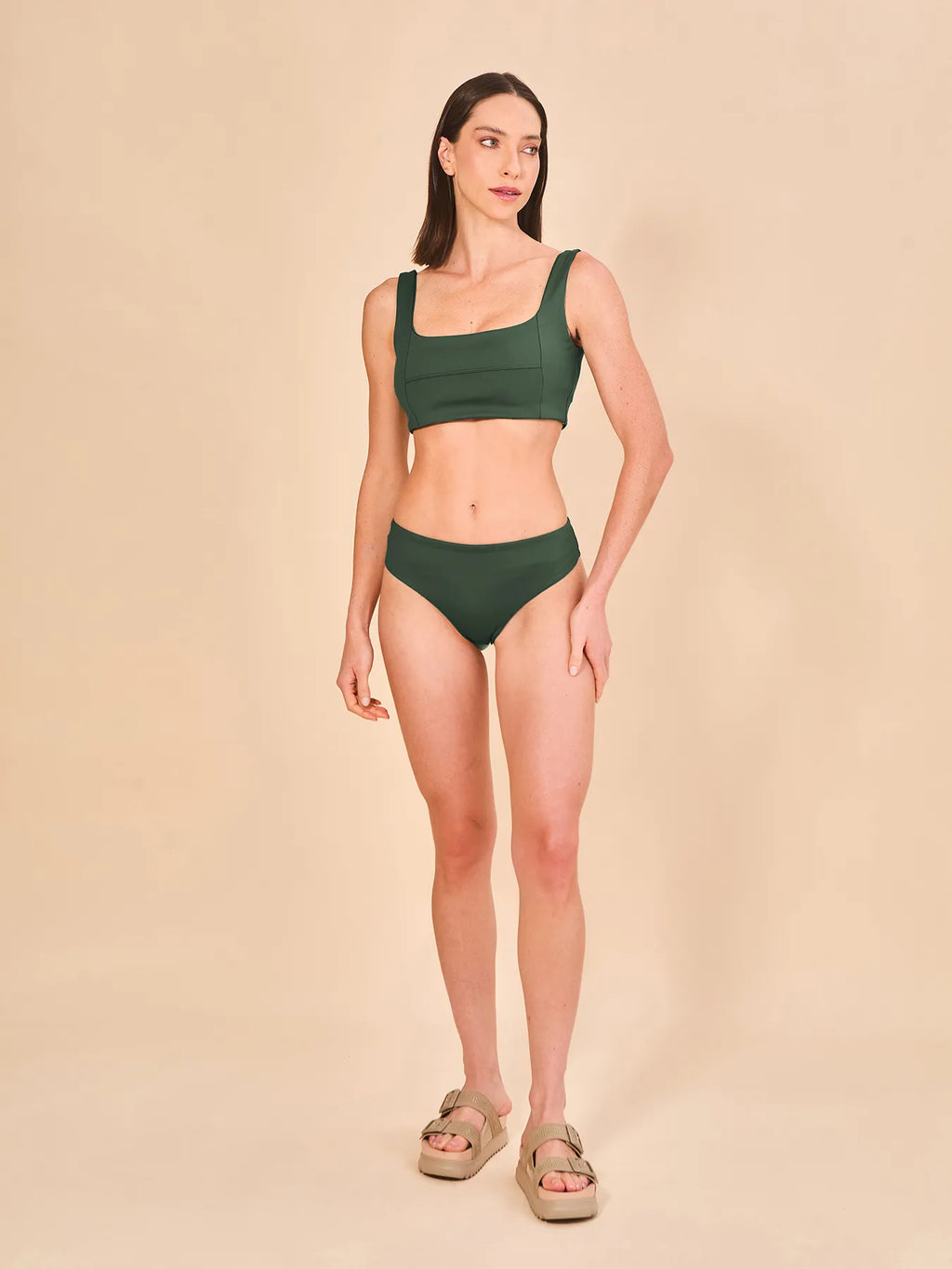 Biquíni Conjunto Fit Color UV Com Proteção Solar FEM - VERDE CACTO