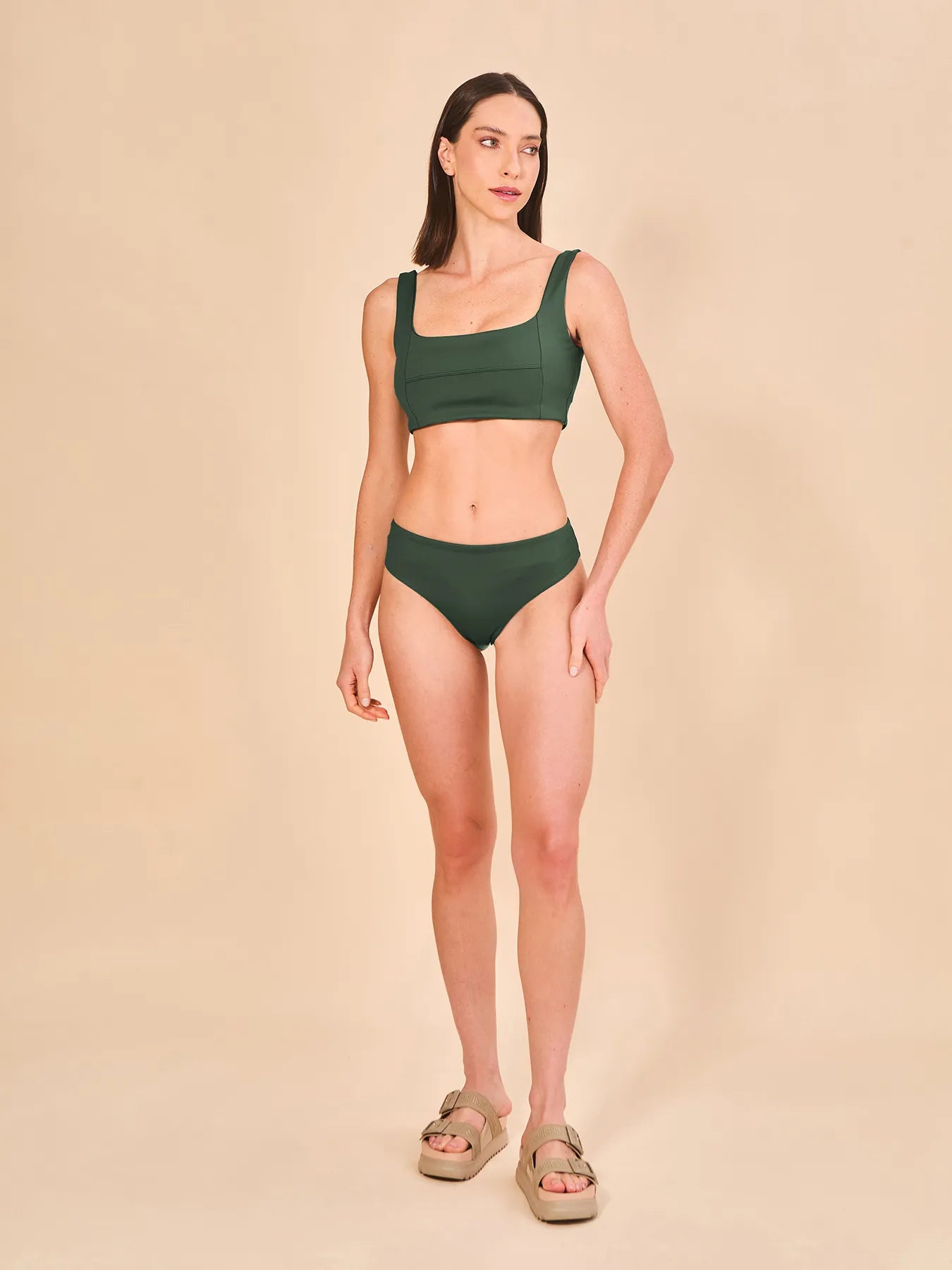 Biquíni Conjunto Fit Color UV Com Proteção Solar FEM - VERDE CACTO